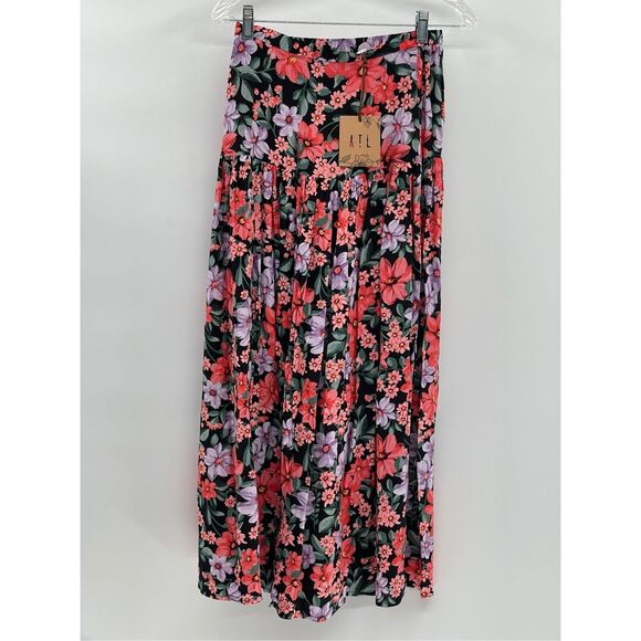 ATL Abel The Label Anthropologie Skirt Maxi Women XS Floral Pink Cottagecore New - Picture 1 of 13